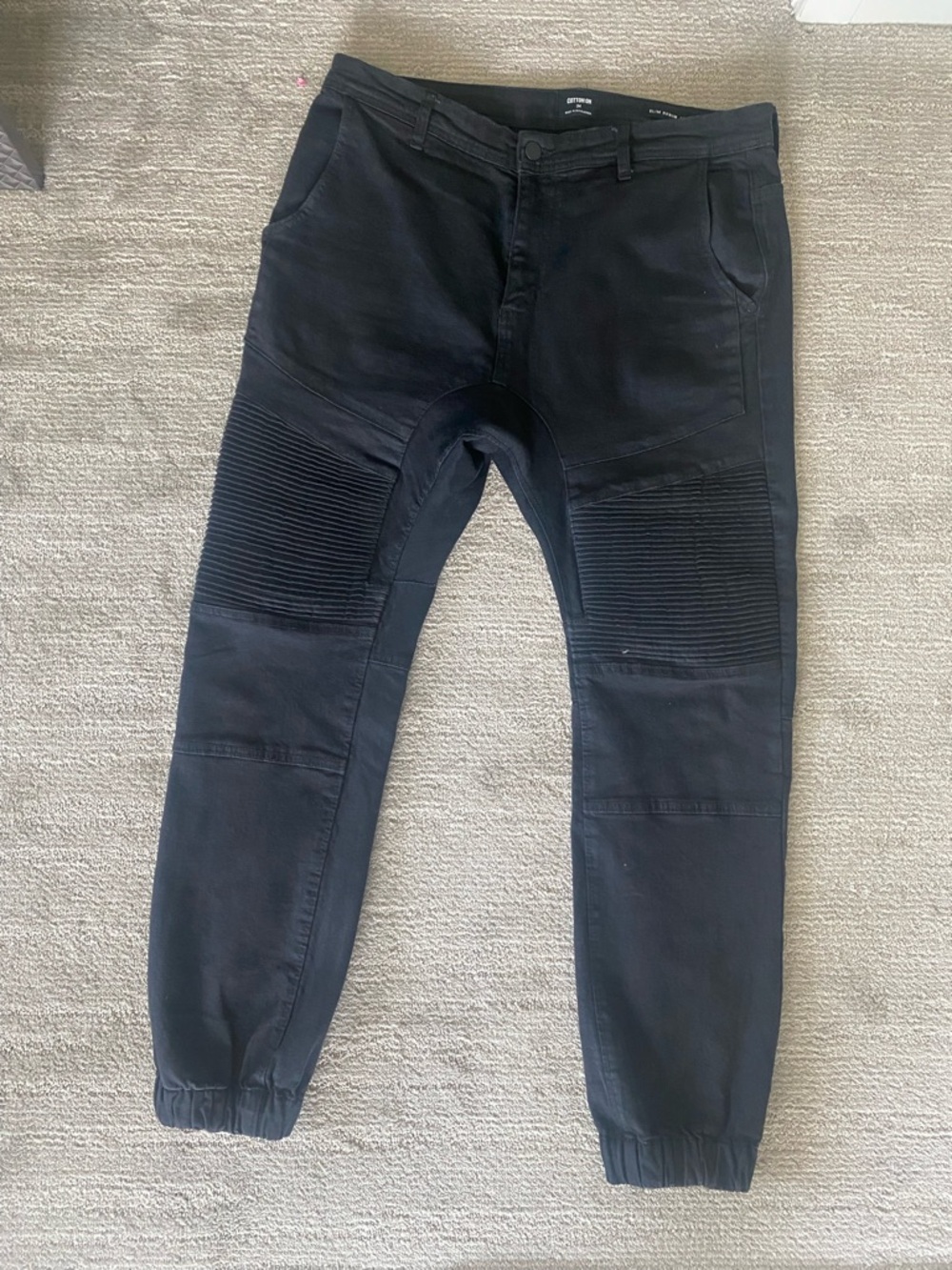 Black Ribbed Knee jeans
